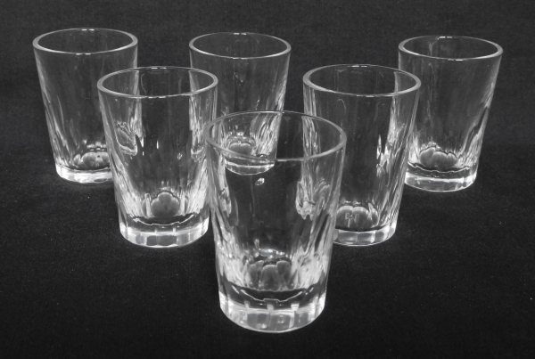 Détail — 6 verres / gobelets à liqueur, cristal de Baccarat d'époque fin XIX siècle, modèle Richelieu