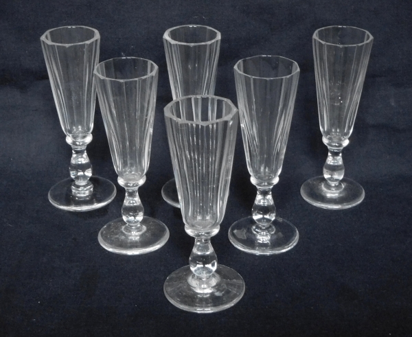 Detail — 6 liquor glasses, 19th century Baccarat production