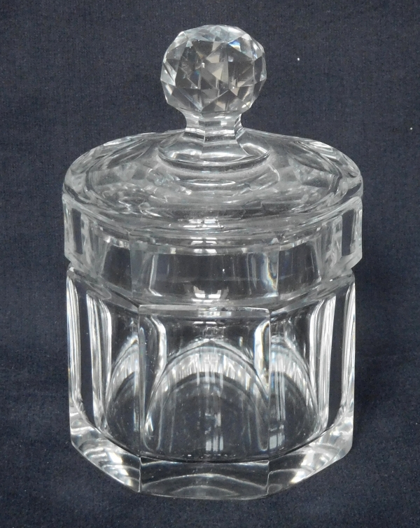 Detail — Baccarat crystal powder box, Malmaison pattern - 13cm - signed