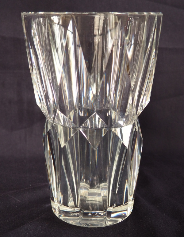 Detail — St Louis crystal vase, Camaret pattern - signed - 20cm