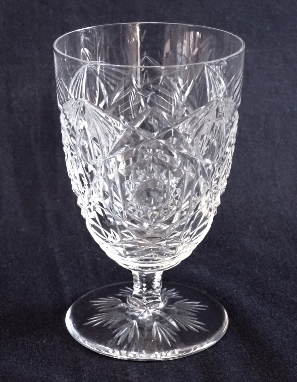 Detail — Baccarat crystal vase - clear cut crystal - Lagny pattern - signed