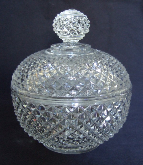 Detail — Baccarat crystal sugar pot, Marie-Louise pattern