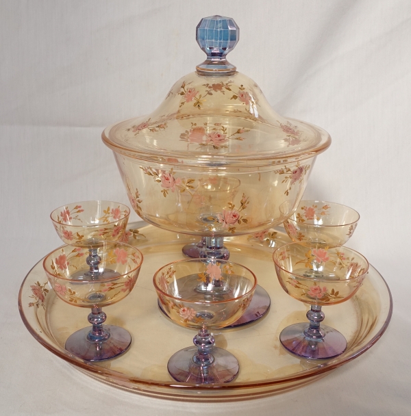 Detail — Rare Baccarat crystal eau-de-vie set - iridescent crystal - original Baccarat sicker