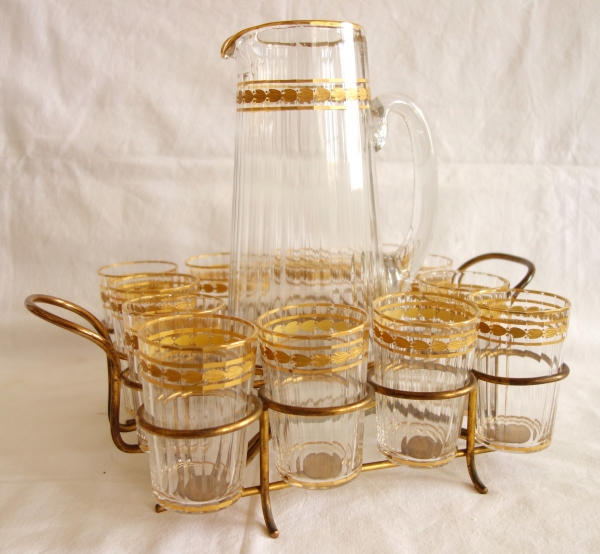 Détail — Service à jus de fruits en cristal de Baccarat taillé et doré, vers 1900