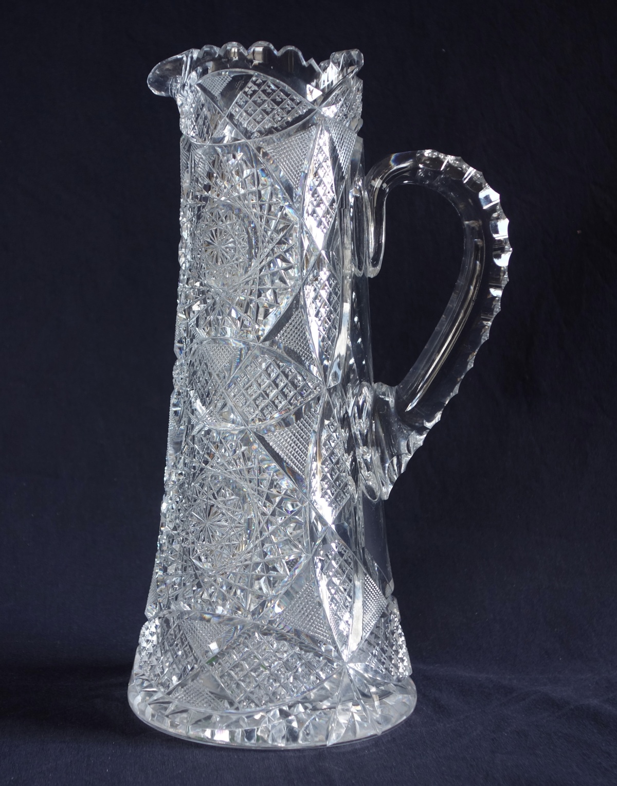 Detail — Baccarat crystal tall pitcher - canette - rare collector circa 1900