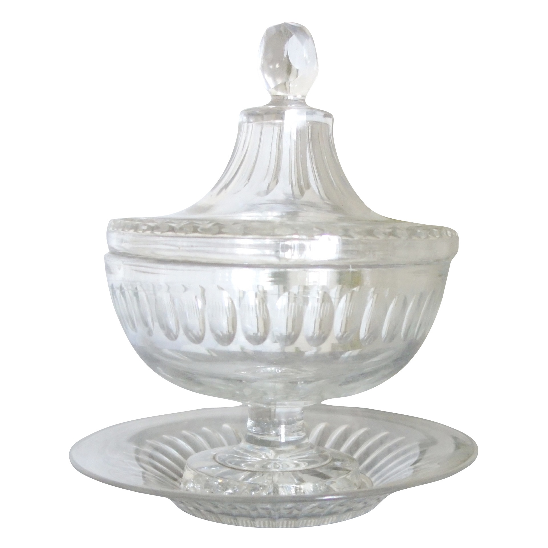 Drageoir en cristal taillé du Creusot d'époque 1830 - 1840