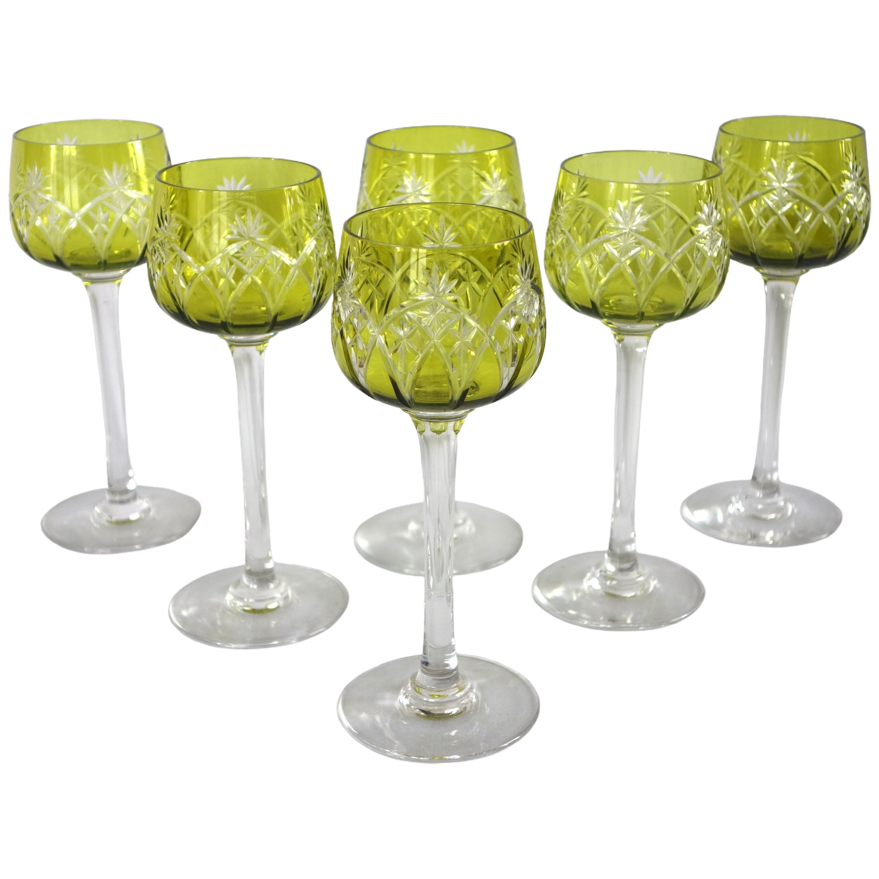 6 verres à vin du Rhin Roemers en cristal de Baccarat - forme 8738 taille 9254