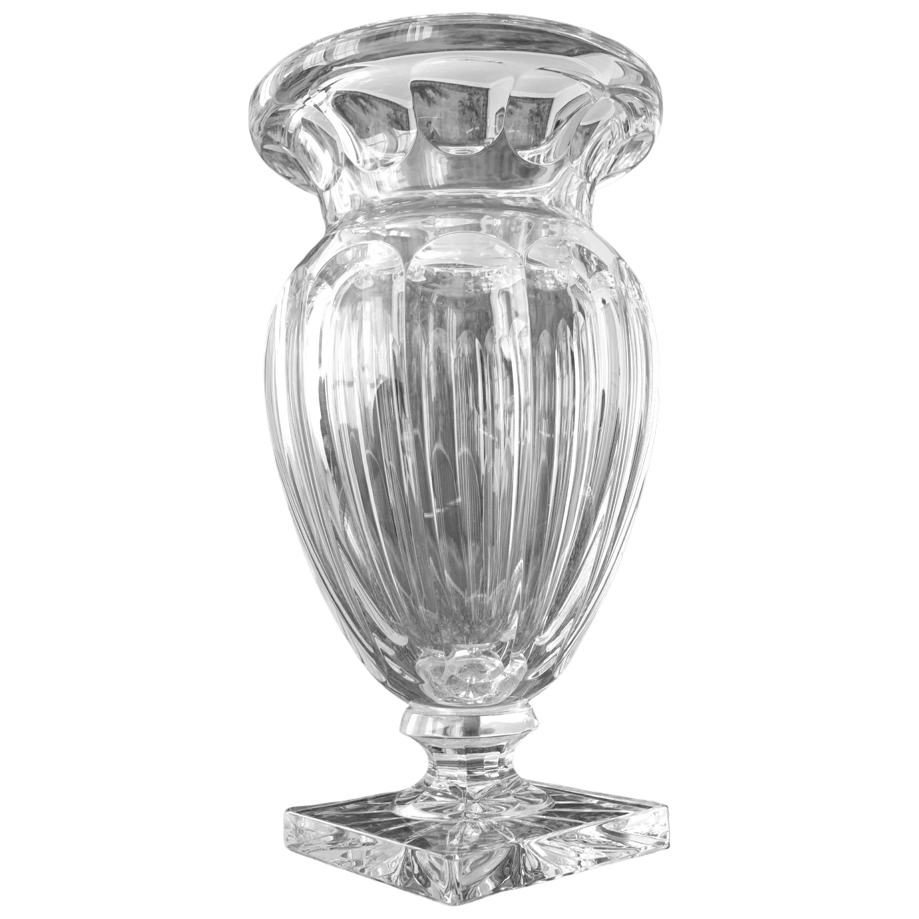 Tall St Louis crystal vase, late 19th century