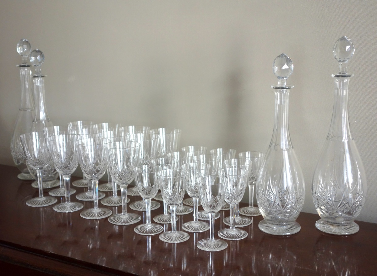 Detail — Baccarat crystal drinking set for 12 guests, Epron pattern