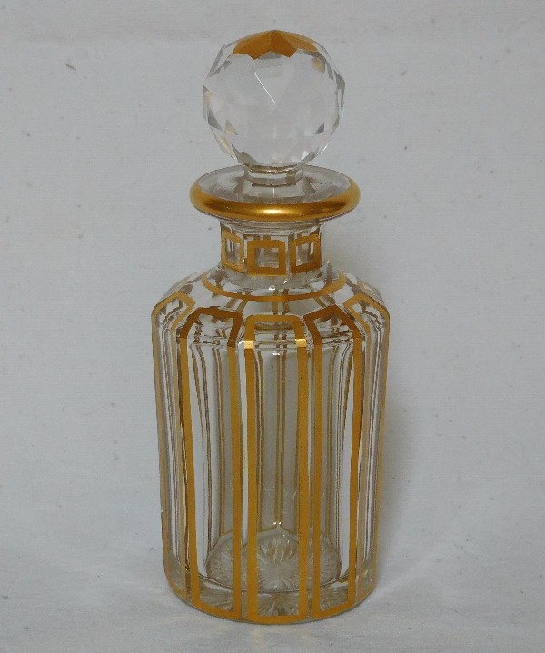 Detail — Small Baccarat crystal perfume bottle gilt with fine gold - 10.2cm