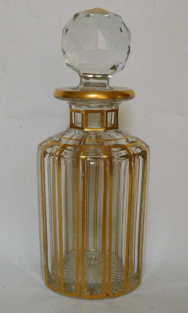 Detail — Tall Baccarat crystal perfume bottle gilt with fine gold - 15,7cm