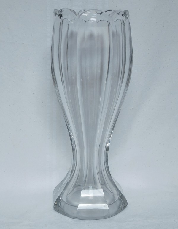 Detail — Elegant Baccarat crystal vase, Malmaison pattern, early 20th century
