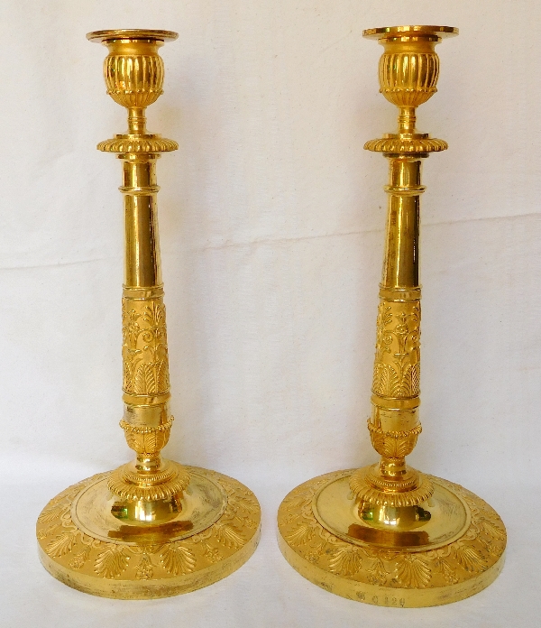 Detail — Claude Galle - Compiegne Palace Imperial appartment : pair of ormolu candlesticks