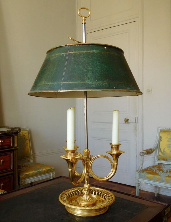 Détail — Lampe bouillotte d'époque Louis XVI - Directoire en bronze doré au mercure, XVIIIe siècle