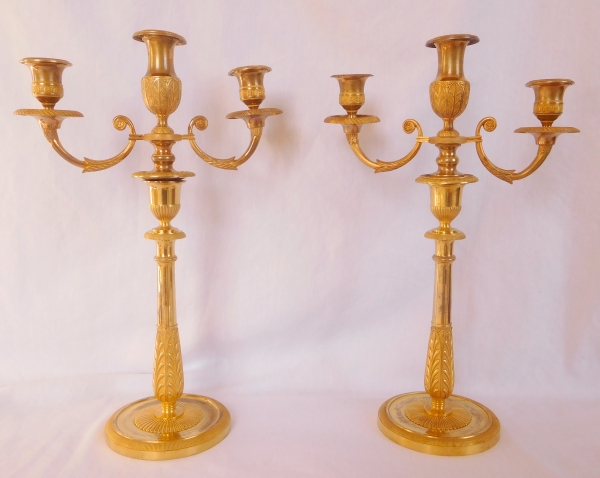 Detail — Claude & Gérard Jean Galle : pair of Empire ormolu candelabras
