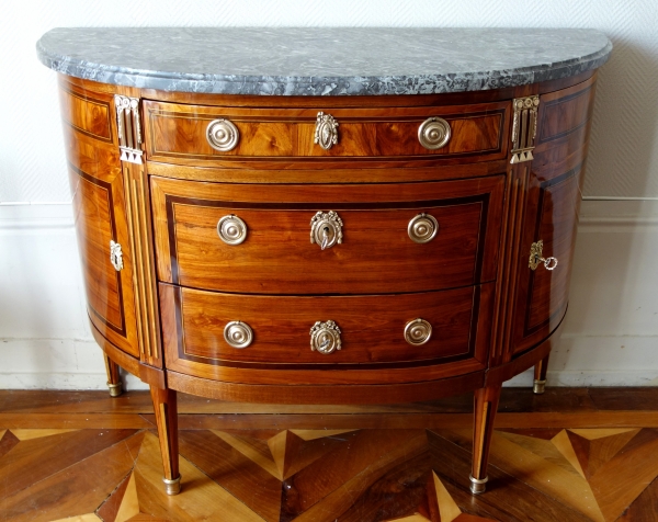 Detail — Fidelys Schey - Louis XVI half-moon shaped commode / chest of drawers, 18th century