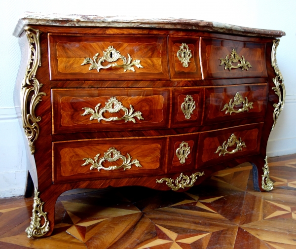 Detail — AA Lardin : Louis XV marquetry commode / chest of drawers - 18th century circa 1750