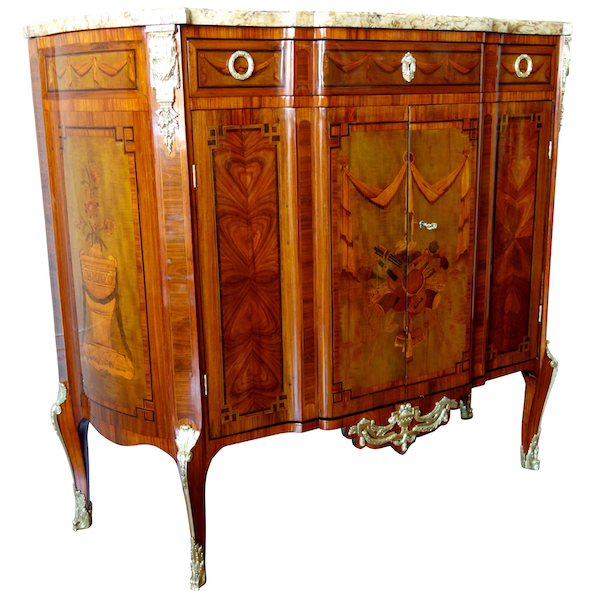 Buffet d'époque Transition en marqueterie attribué à Charles Topino - XVIIIe siècle