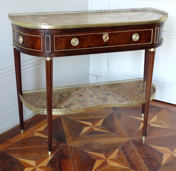 Detail — Louis XVI - French mahogany console, late 18th century - stamp of Fidelys Schey