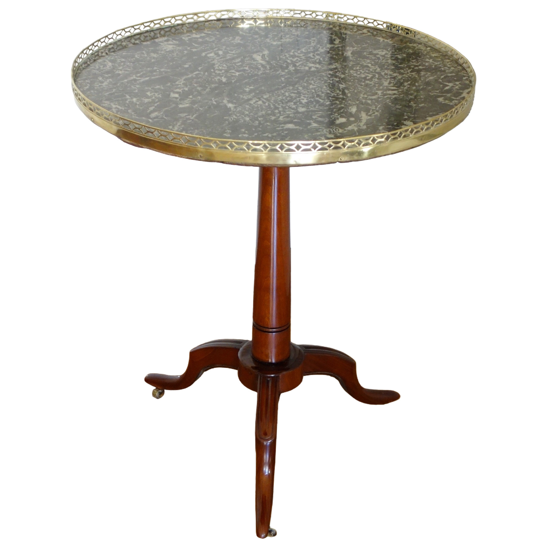 Louis XVI solid mahogany pedestal table, 18th century