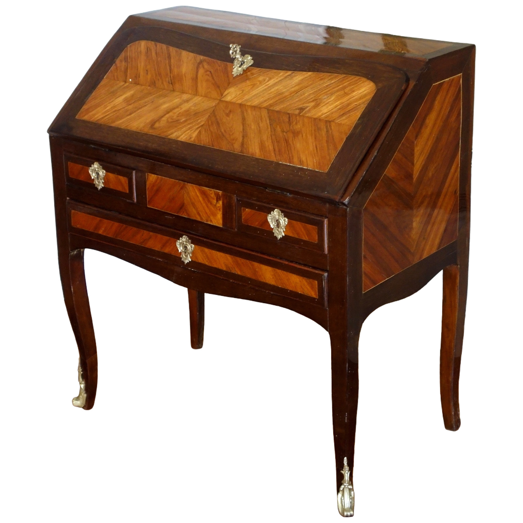 Bureau de pente pour enfant d'époque Louis XV en marqueterie - vers 1760