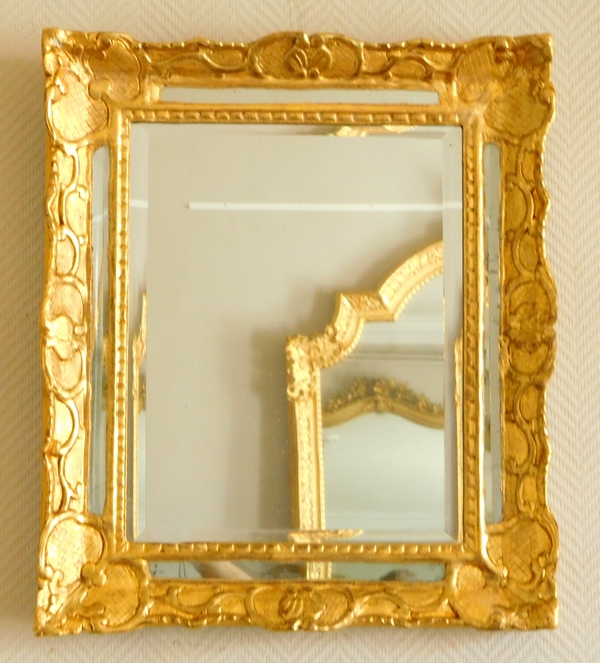 Detail — Louis XIV / Regency gilt wood mirror, early 18th century 48cm x 56cm