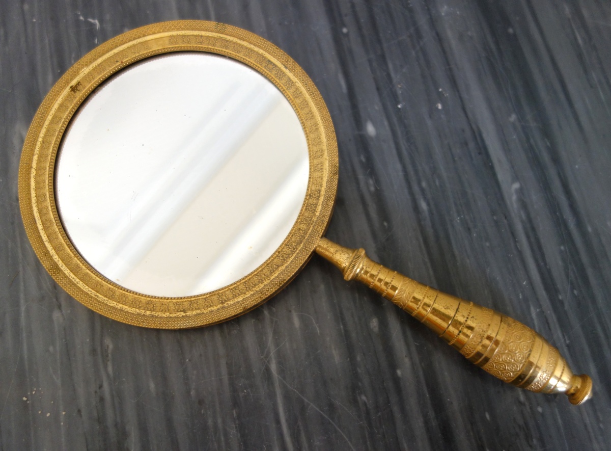 Detail — Empire ormolu individual mirror, mercury gilt - early 19th century