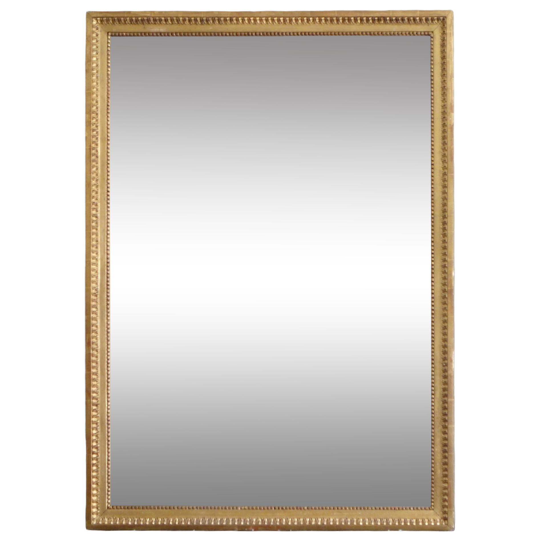 Large Louis XVI gold leaf gilt wood mirror, mercury glass - 145cm x 107cm