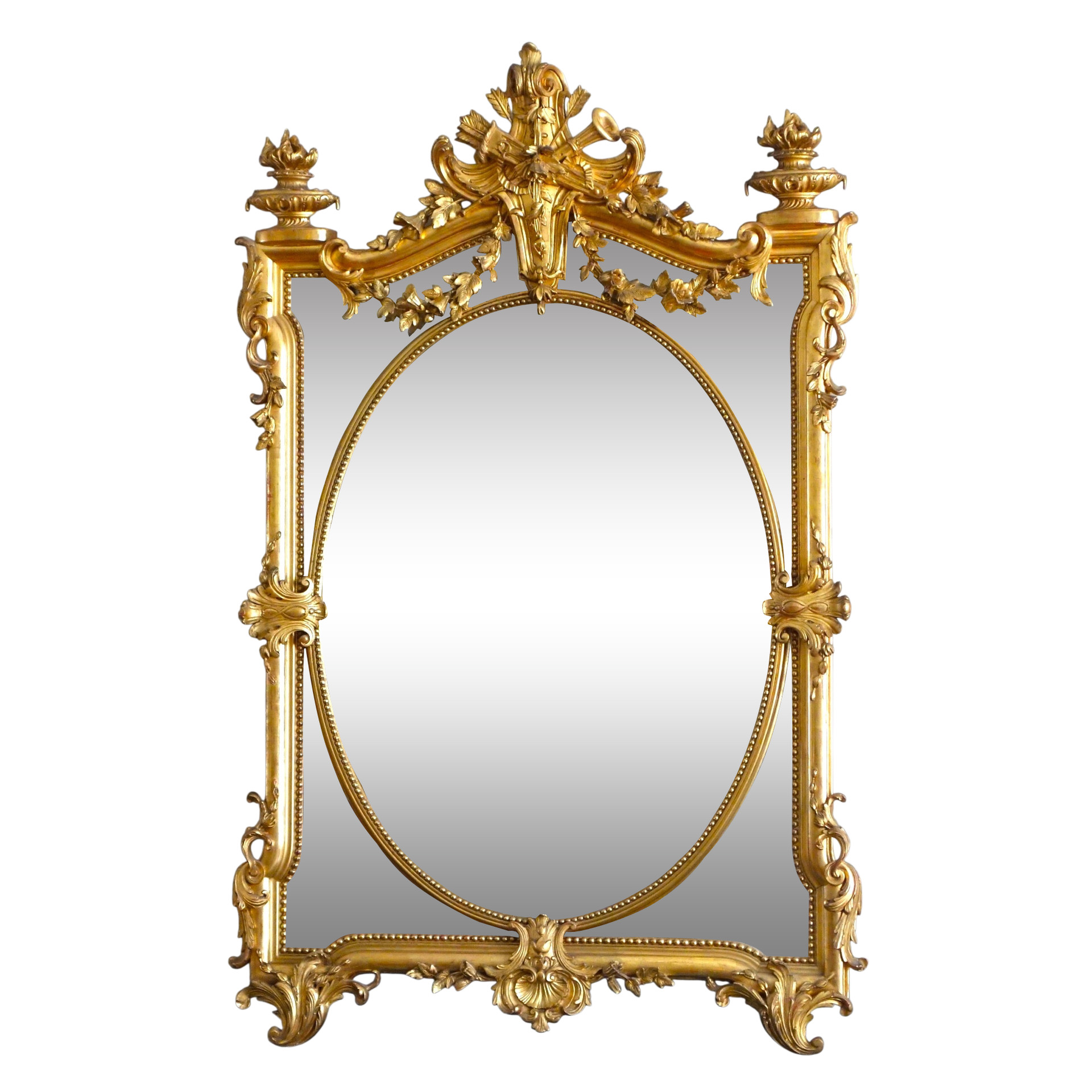Napoleon III gold leaf gilt wood mirror