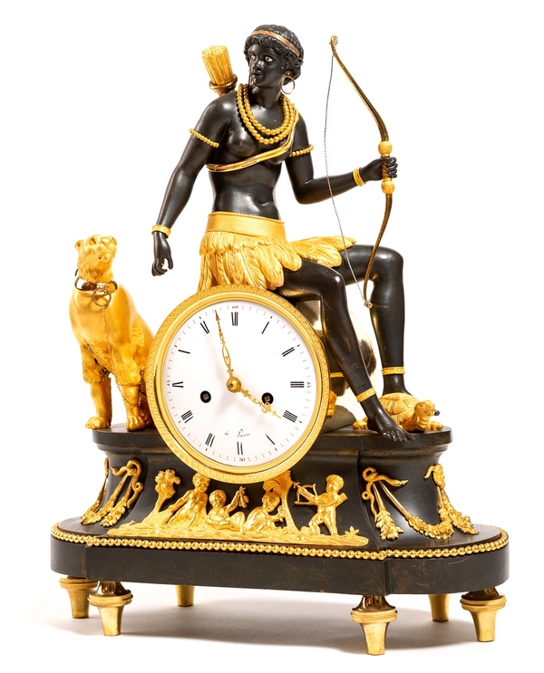 Détail — Pendule au Nègre, allégorie de l'Afrique - époque Directoire vers 1800