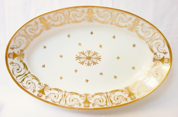 Detail — Large porcelain Empire oval dish, Locre Manufacture, early 19th century
