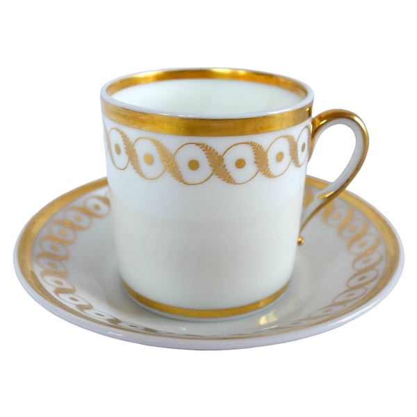 Nast : tasse litron d'époque Empire en porcelaine - signée