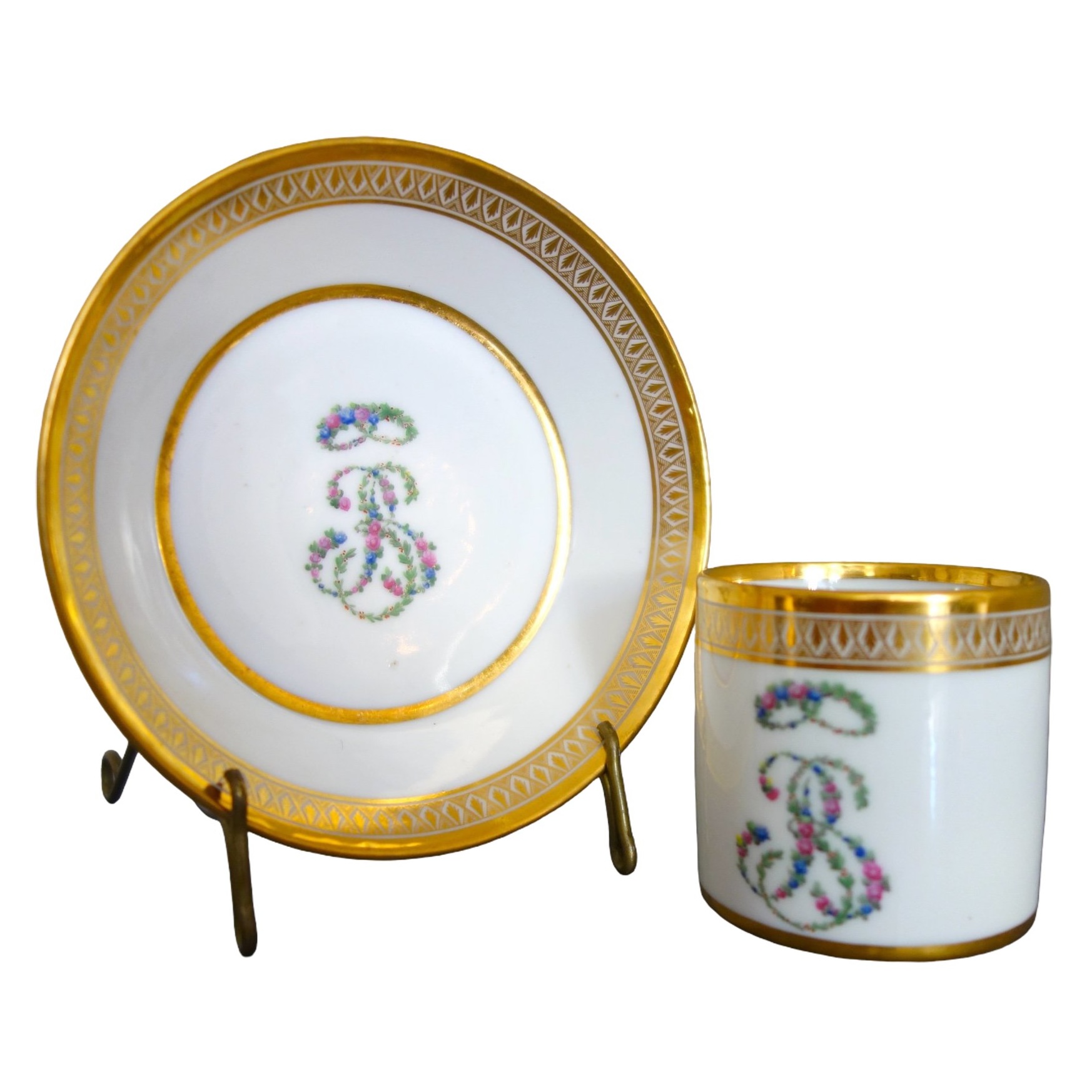 Manufacture du Duc d'Angoulême : tasse litron en porcelaine, époque Louis XVI