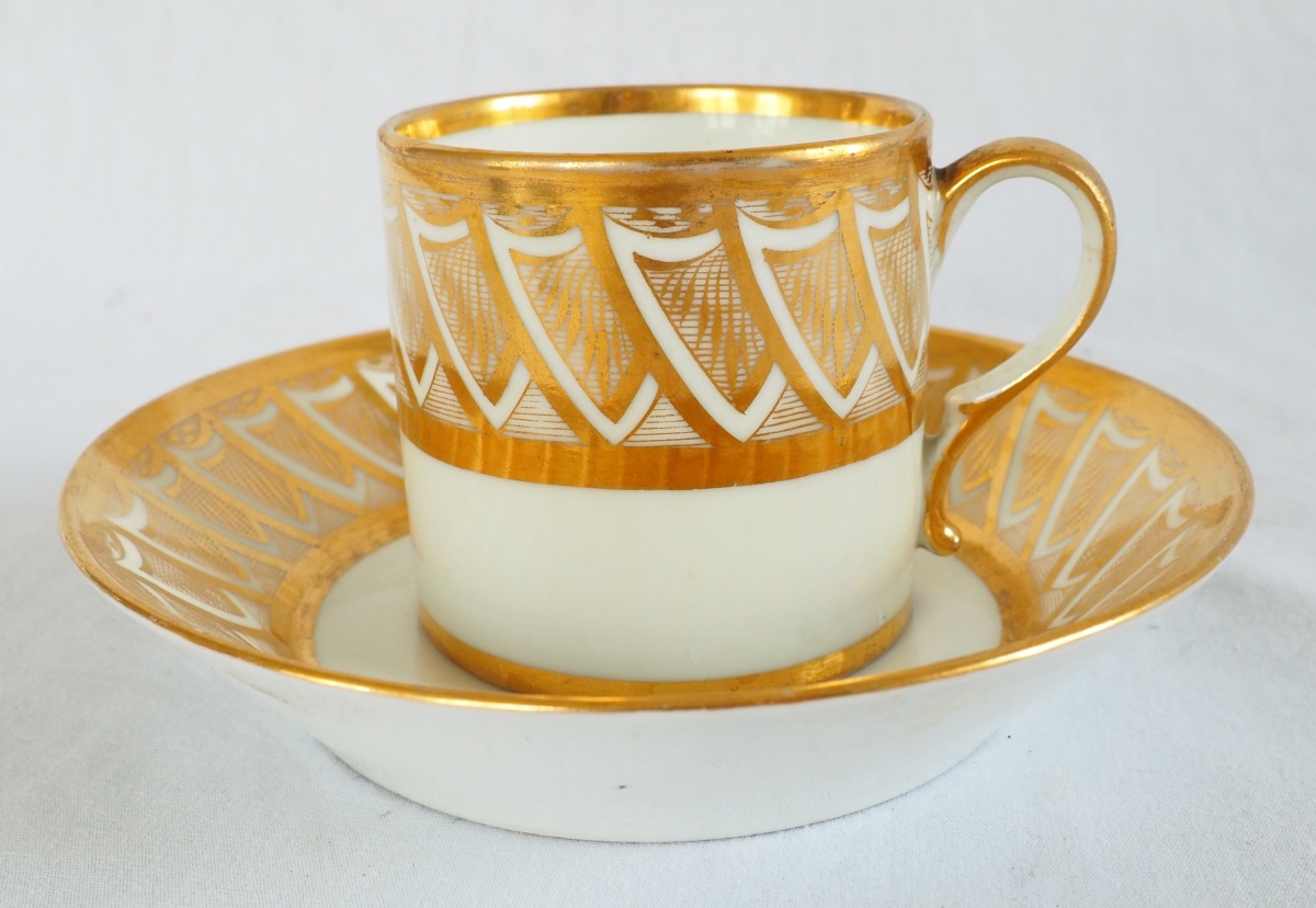 Detail — Empire porcelain litron-shaped coffee cup attributed to Dagoty