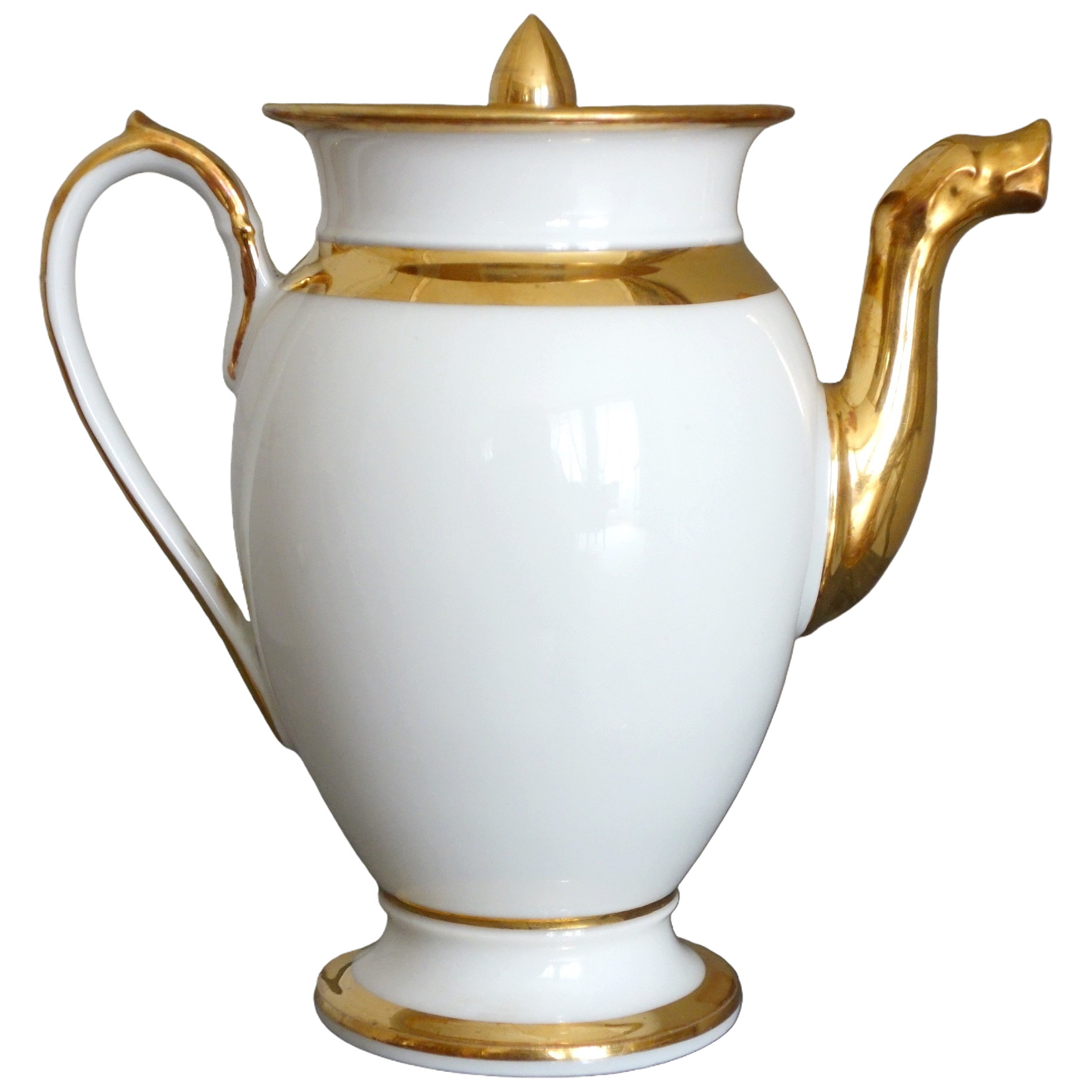 Deroche Manufacture : Empire Paris porcelain teapot or coffeepot - early 19th centurty
