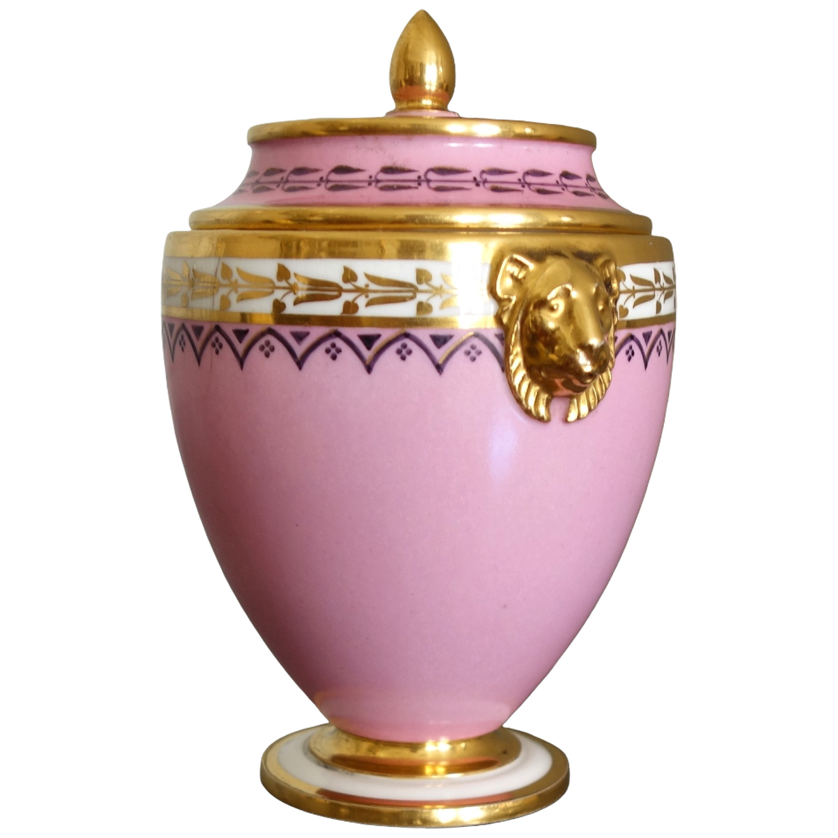Manufacture Royale de Sèvres 1821 : sucrier en porcelaine à décor égyptien