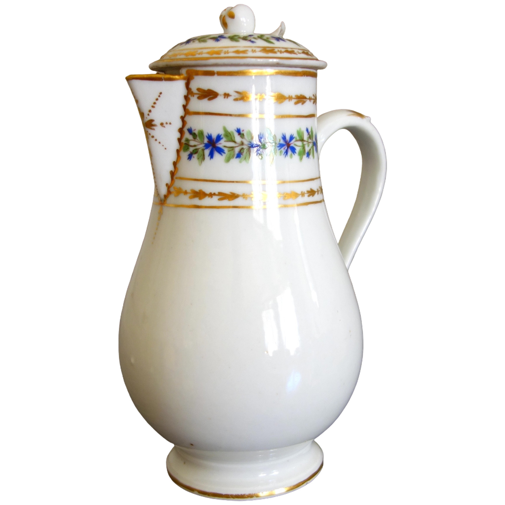 Verseuse en porcelaine de Paris XVIIIe décor aux Barbeaux - Manufacture du Duc d'Angoulême (attr.)