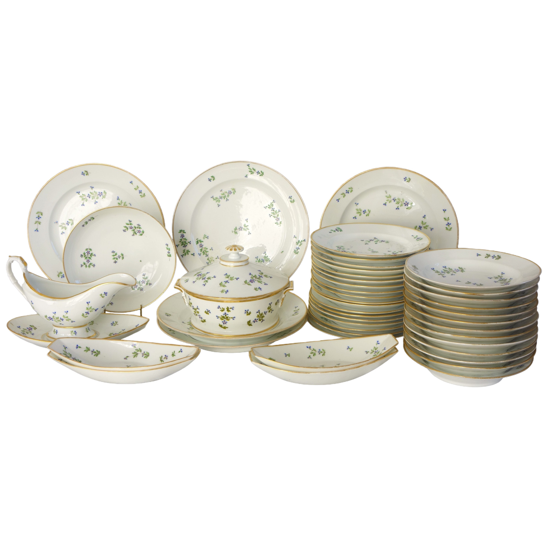 Dihl et Guerhard Manufacture : Louis XVI style table set - 43 pieces - Empire period