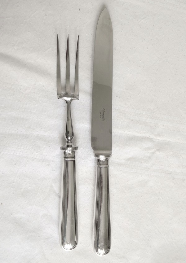 Detail — Christofle silver-plated cutlery set, Albi pattern