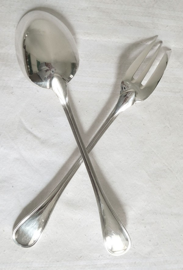 Detail — Christofle silver-plated serving set, Albi pattern