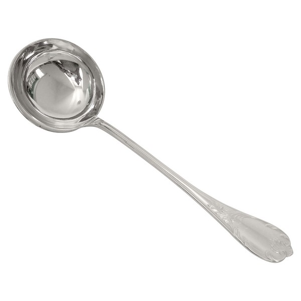 Cuillère / louche à crème en métal argenté, Christofle, modèle Marly (style Louis XV)
