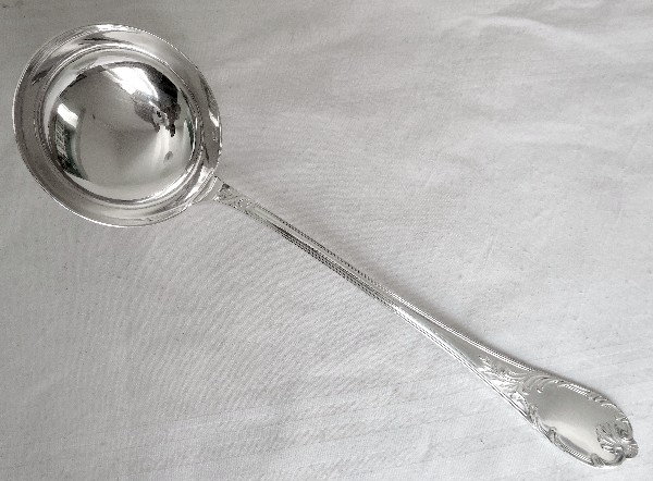 Detail — Christofle : silver plated ladle, Marly pattern