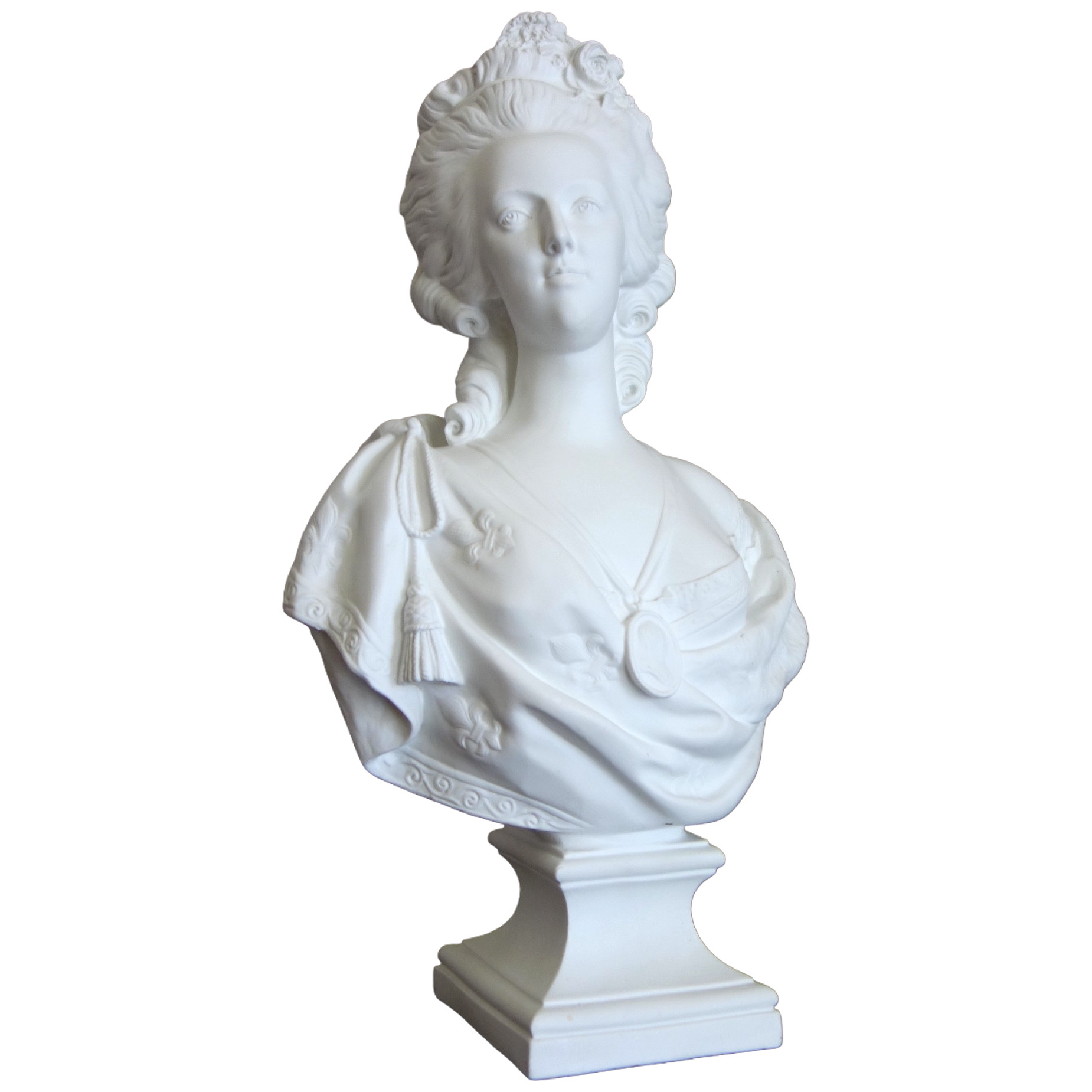 Queen Marie Antoinette biscuit bust by Samson - 42cm