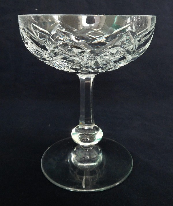 Detail — Baccarat crystal champagne glass, Harfleur pattern - signed