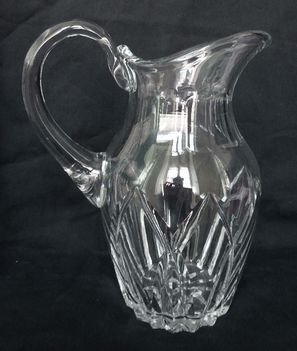 Detail — St Louis crystal water pitcher, Camargue pattern - signed