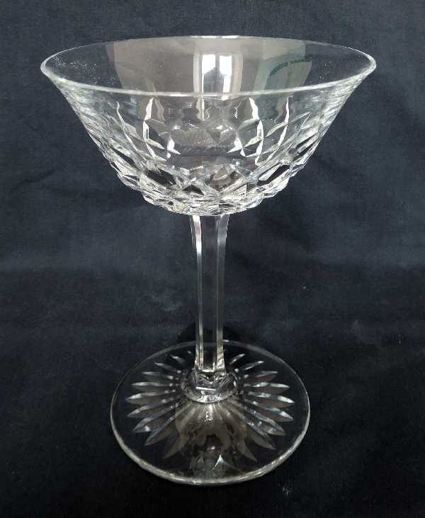 Detail — Baccarat crystal champagne glass or sherbet, Burgos pattern - signed