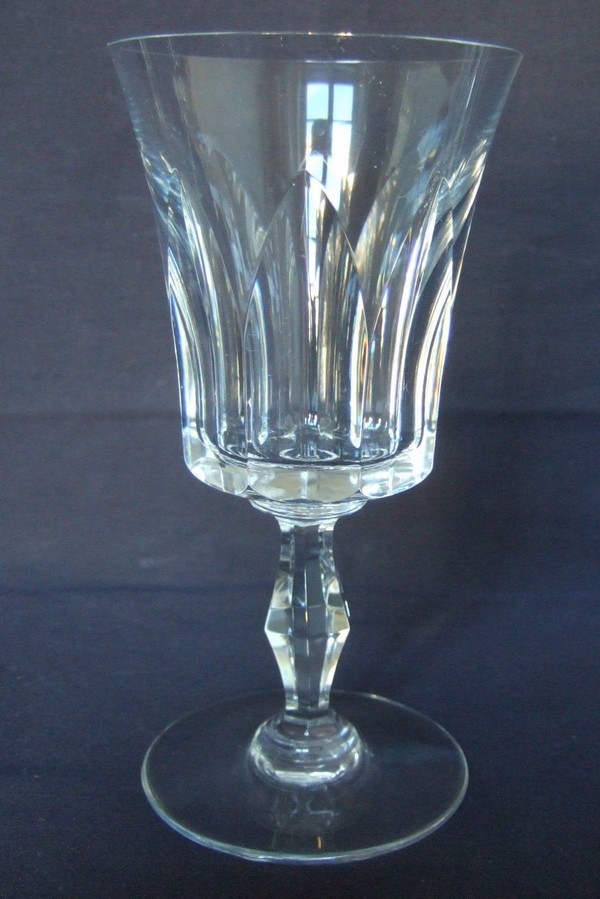 Detail — Baccarat crystal water glass, Polignac pattern - signed - 17,4cm