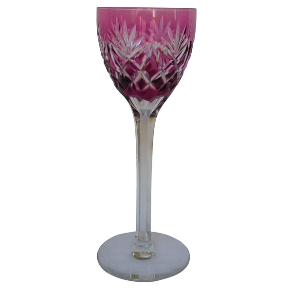 Verre à vin du Rhin en cristal de St Louis overlay violine, modèle Lothaire