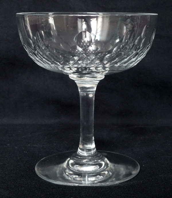 Detail — Baccarat crystal champagne glass, Richelieu pattern