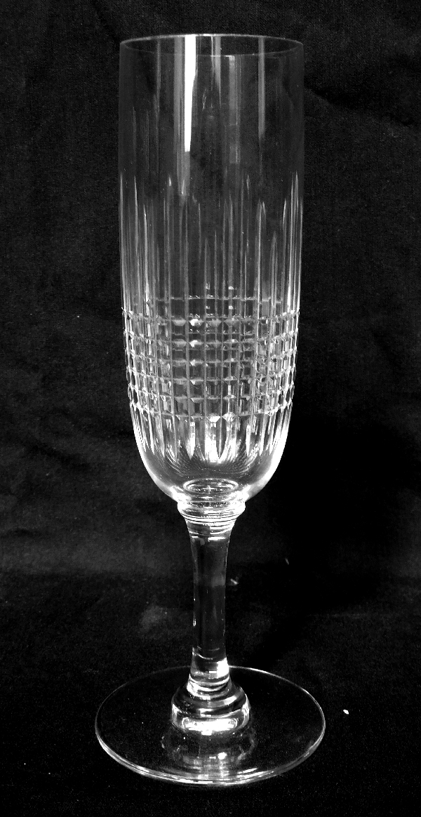 Detail — Baccarat crystal champagne flute, Nancy pattern